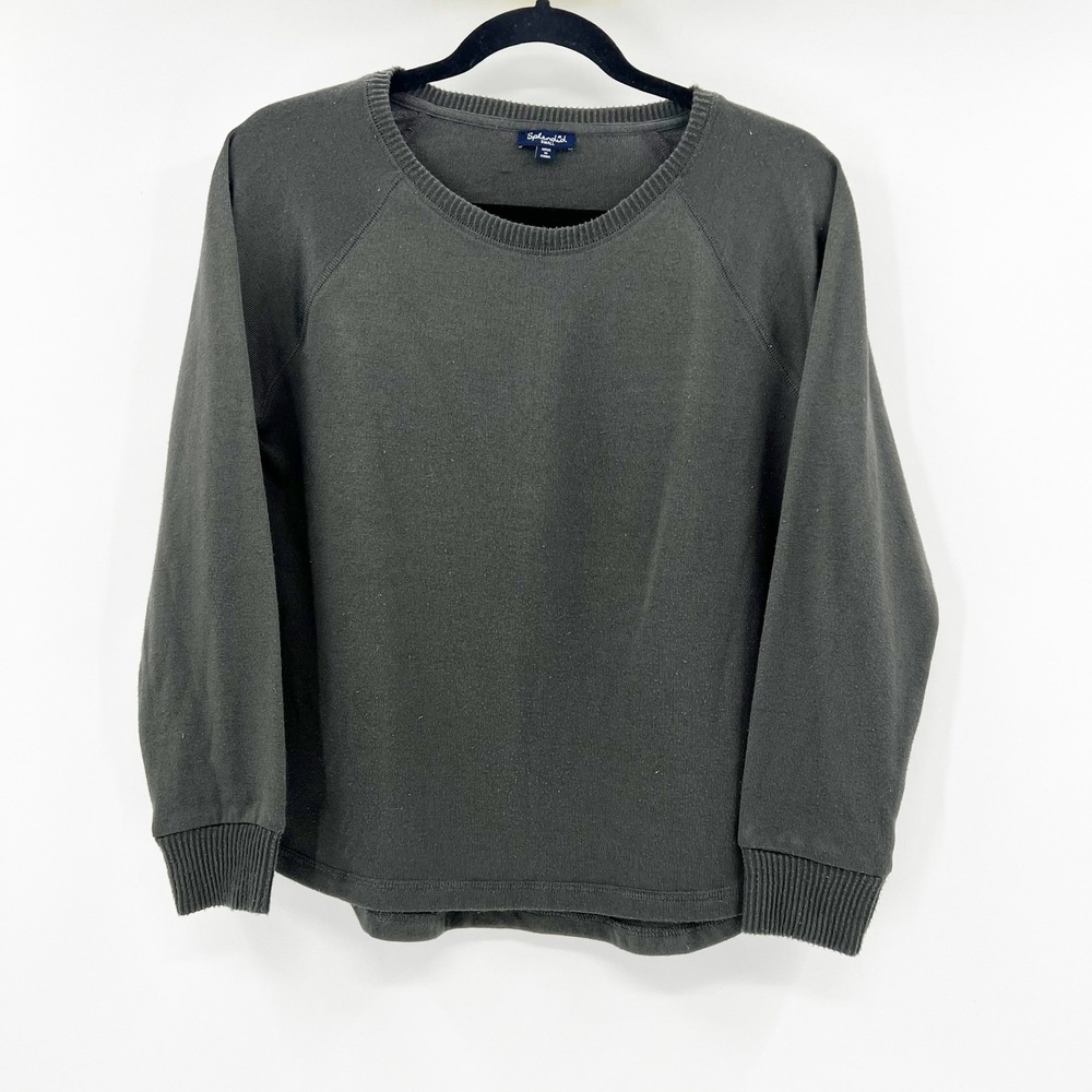 Splendid‎ Womens Raglan Sleeve Sweatshirt Charcoal Gray Crew Neck Small